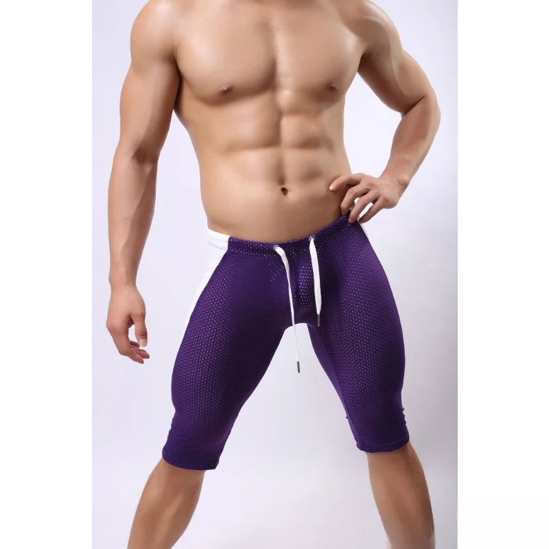 Pantaloncini sportivi da corsa da palestra a compressione da uomo pantaloni da Fitness allenamento da Yoga Leggings da allenamento traspiranti ad