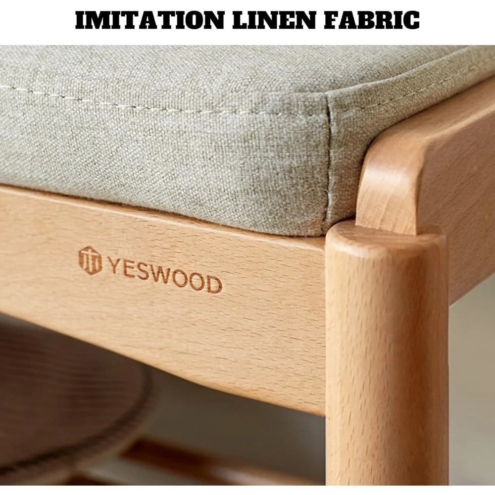 Деревянная скамья для хранения обуви с подушкой для прихожей, гостиной и прихожей — 11,8 x 23,6 x 16,5 дюймов