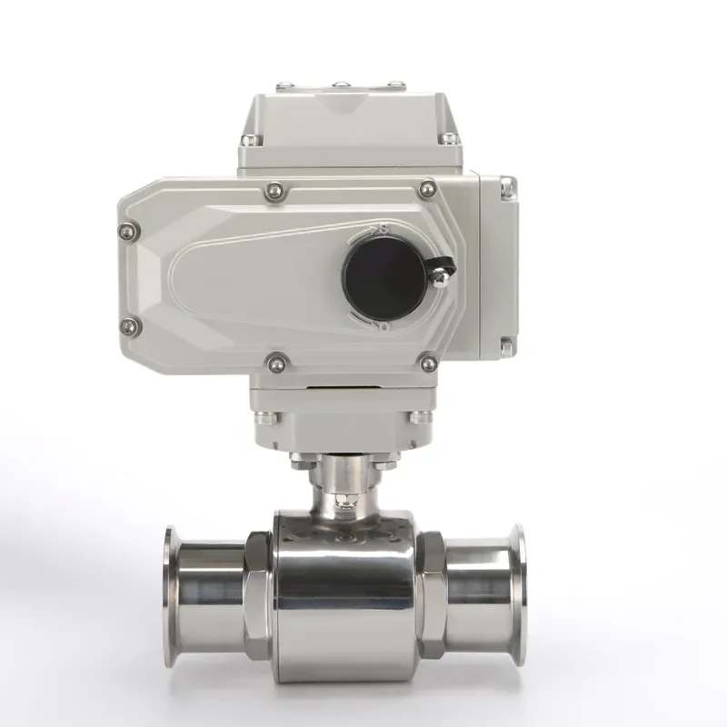 Sanitary Stainless Steel 304/316L 2-way Electric Actuator Clamp Quick Connect ISO Certified OEM Base Media Ball Valve