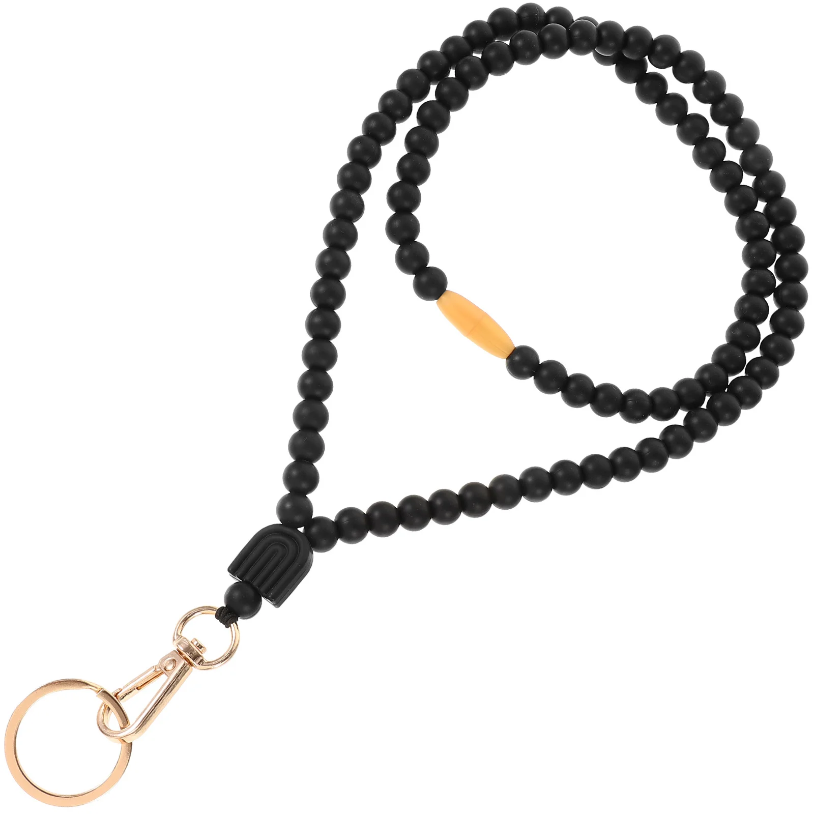 Cordão frisado para crachás de identificação, material de silicone à prova d'água, alça de pescoço anti-perda para funcionários, estudantes, nome, suporte de crachá portátil