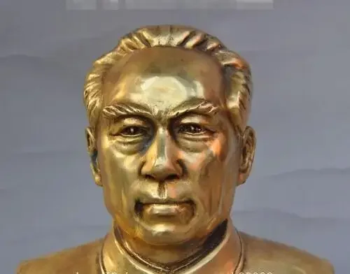 chinese brass Revolutionaries Strategist Diplomat Premier Zhou Enlai Bust statue