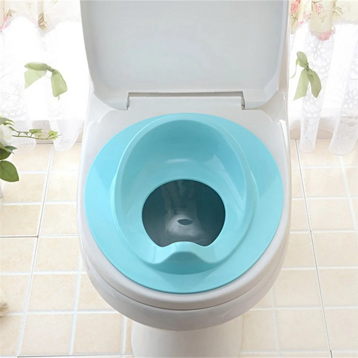 WOWFU-2X ベビートイレトイレトレーニングシート子供用トイレシートパッドノンスリップスプラッシュガード幼児トイレクッションブルー