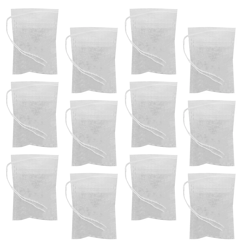 

100Pcs Nylon Disposable Tea Filter Bags Drawstring Loose Leaf Herbal Coffee Spice Infusers Convenient Safe Material