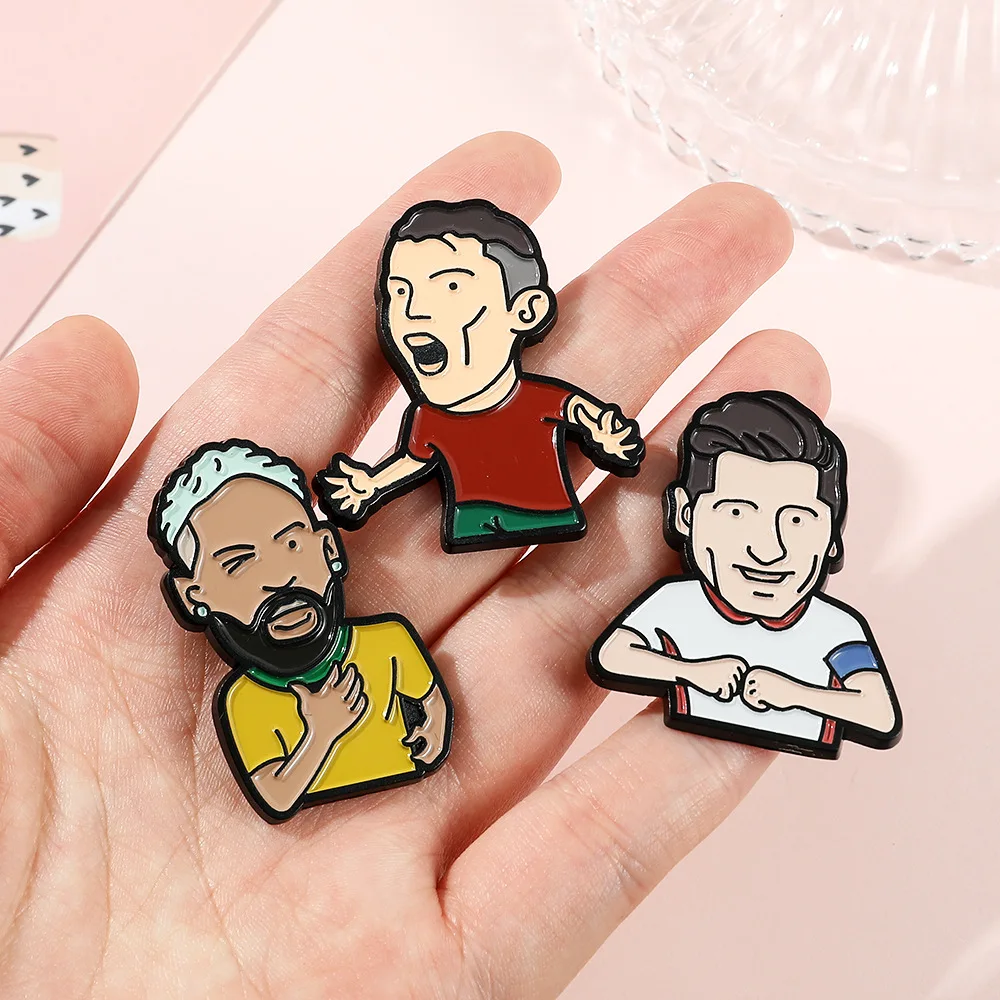 Football World Cup Manchester United Series Brooch Cartoon Star Peripheral Backpack Clothing Accessories Metal Badges in Stock