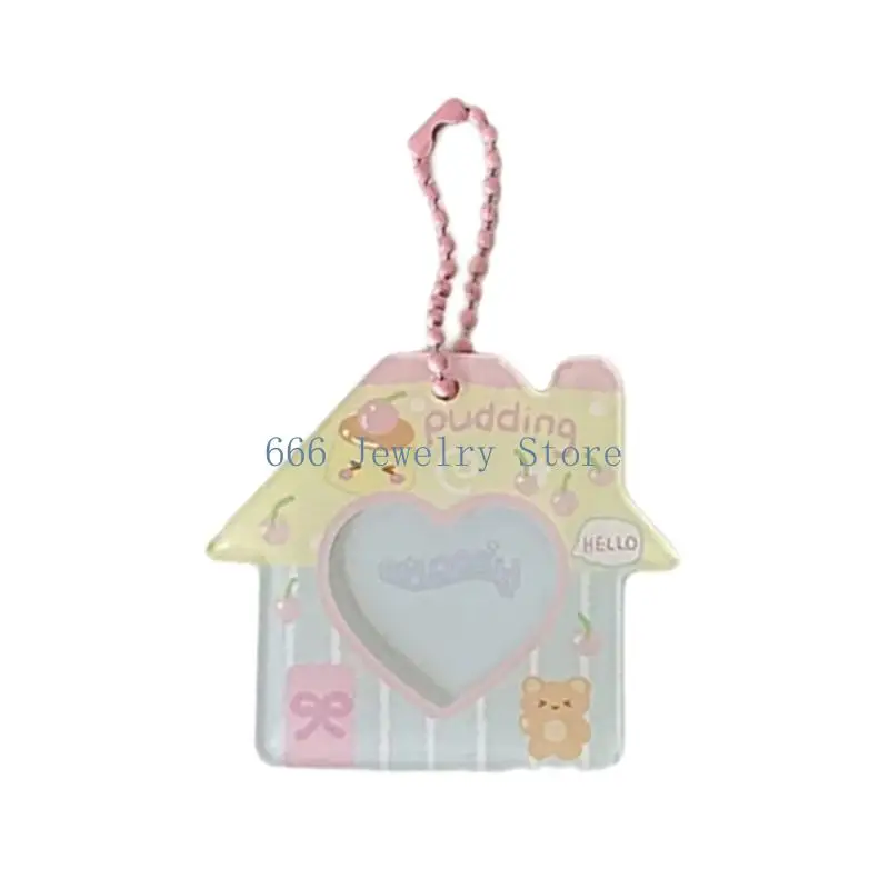 F2TD Playful Cottage Inspired Photo Keyring Fit 1inch Portrait Trendy Bag Decoration