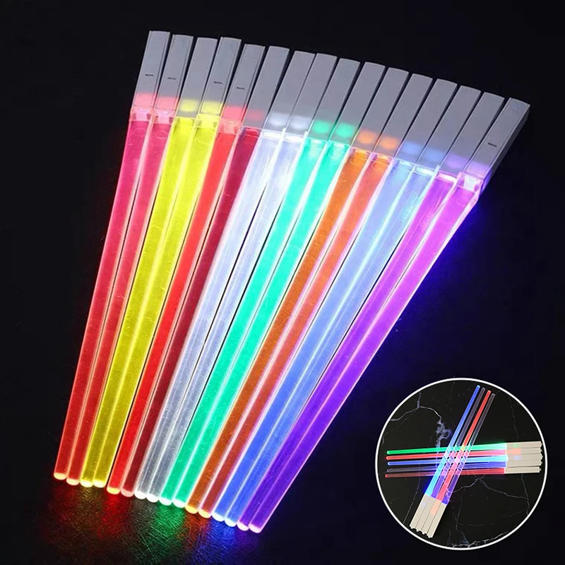 1 PCS LED Lightsaber Luminous Chopsticks Detachable Washable Reusable Free Tableware For Kitchen Dinner