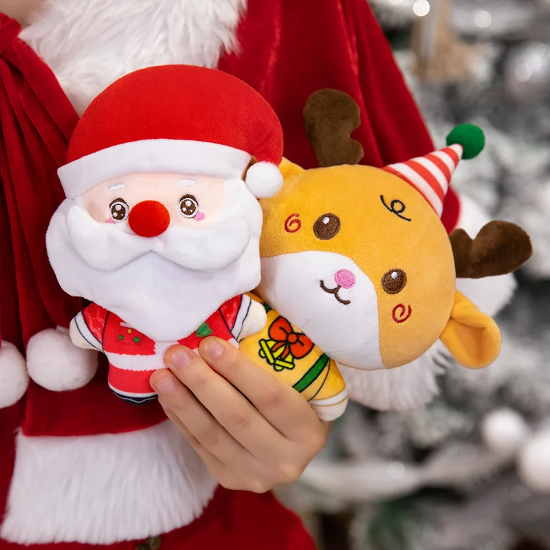 15 cm Weihnachten Puppe Santa Claus Elch Weihnachten Baum Lebkuchen Mann Plüsch Spielzeug Stofftier Puppe Weihnachten Party Decor Kind Weihnachten geschenk