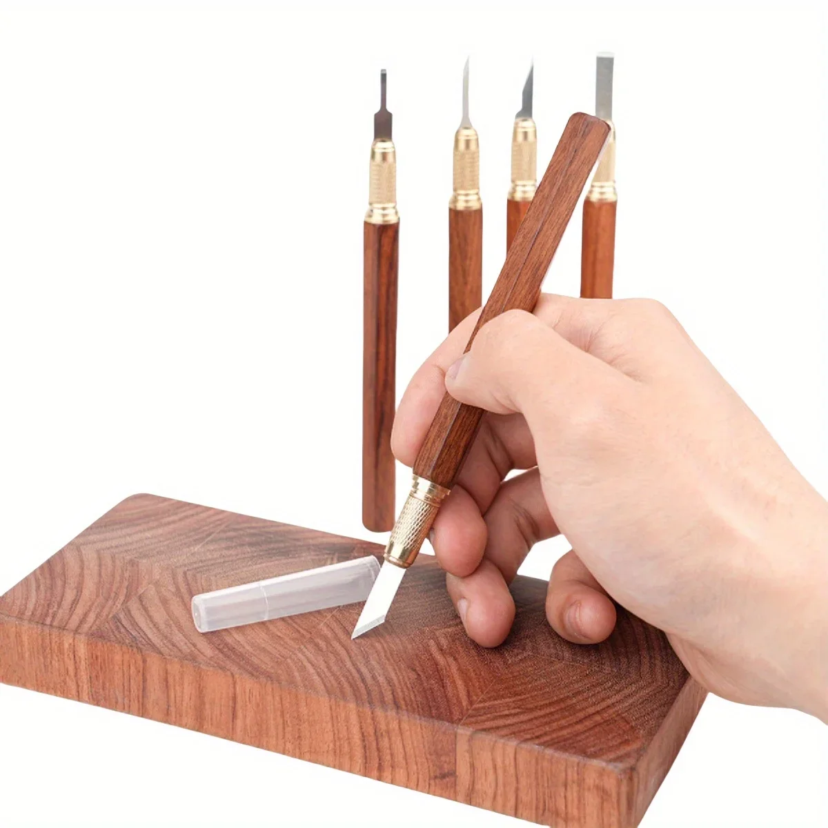 Wood Carving Knives Kit,Hexagonal Handle Carving Tool With 10pcs Blades,Knives Woodworking Scribe Tool Marking Knife Woodworking