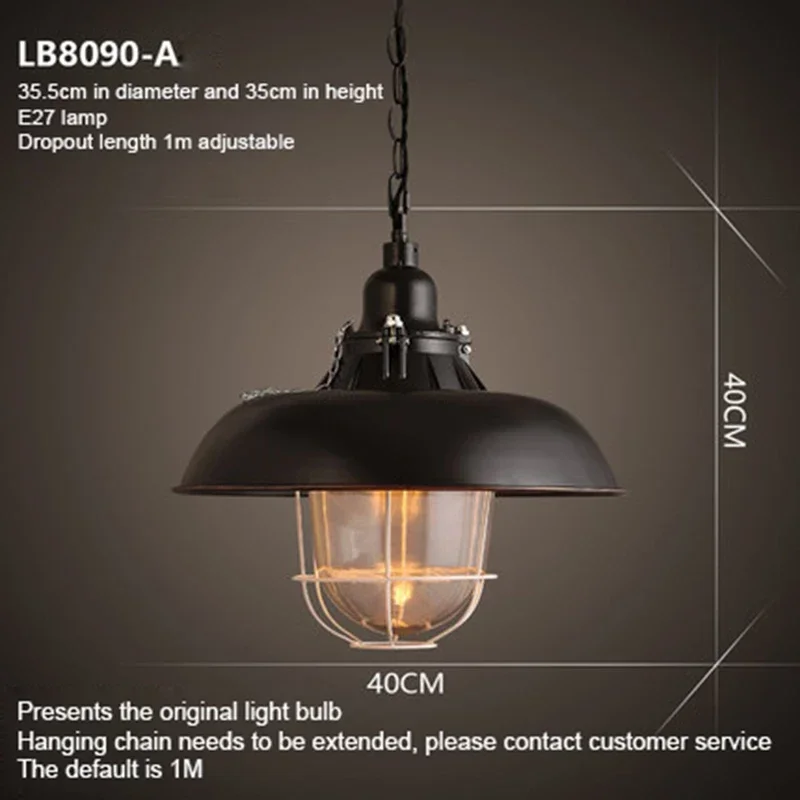 

Multithread Lid Retro Industrial Iron Wind Lamp Loft Bar Coffee American Style Pendant Light For Dining