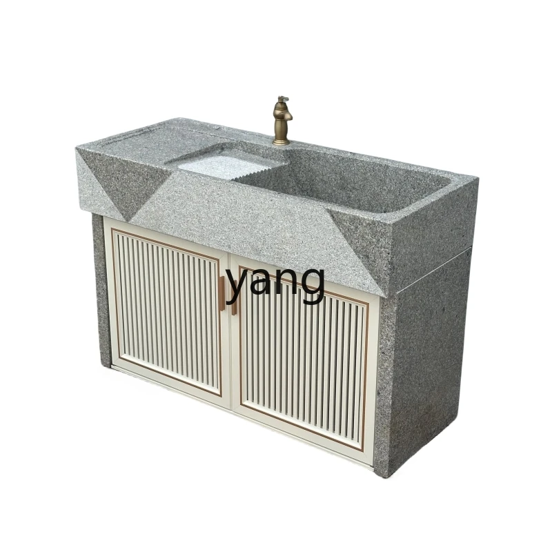 Yjq Outdoor Courtyard Wash Basin Granite Integrated Laundry Tub Stone Outdoor Pool Countertop