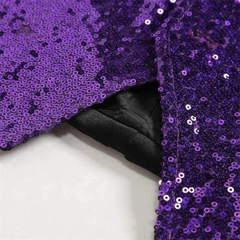 

European Style Red Sequined Men's Suit Vest,Silver and Green V-neck Sleeveless Vest,European Sizes,Party Stage Performance Vest.