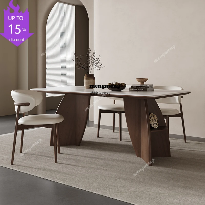 

N178 150cm 160cm Dining Table Desk Dining Room Chairs Tables Furniture Modern Italian Rectangular Solid Wood Slate