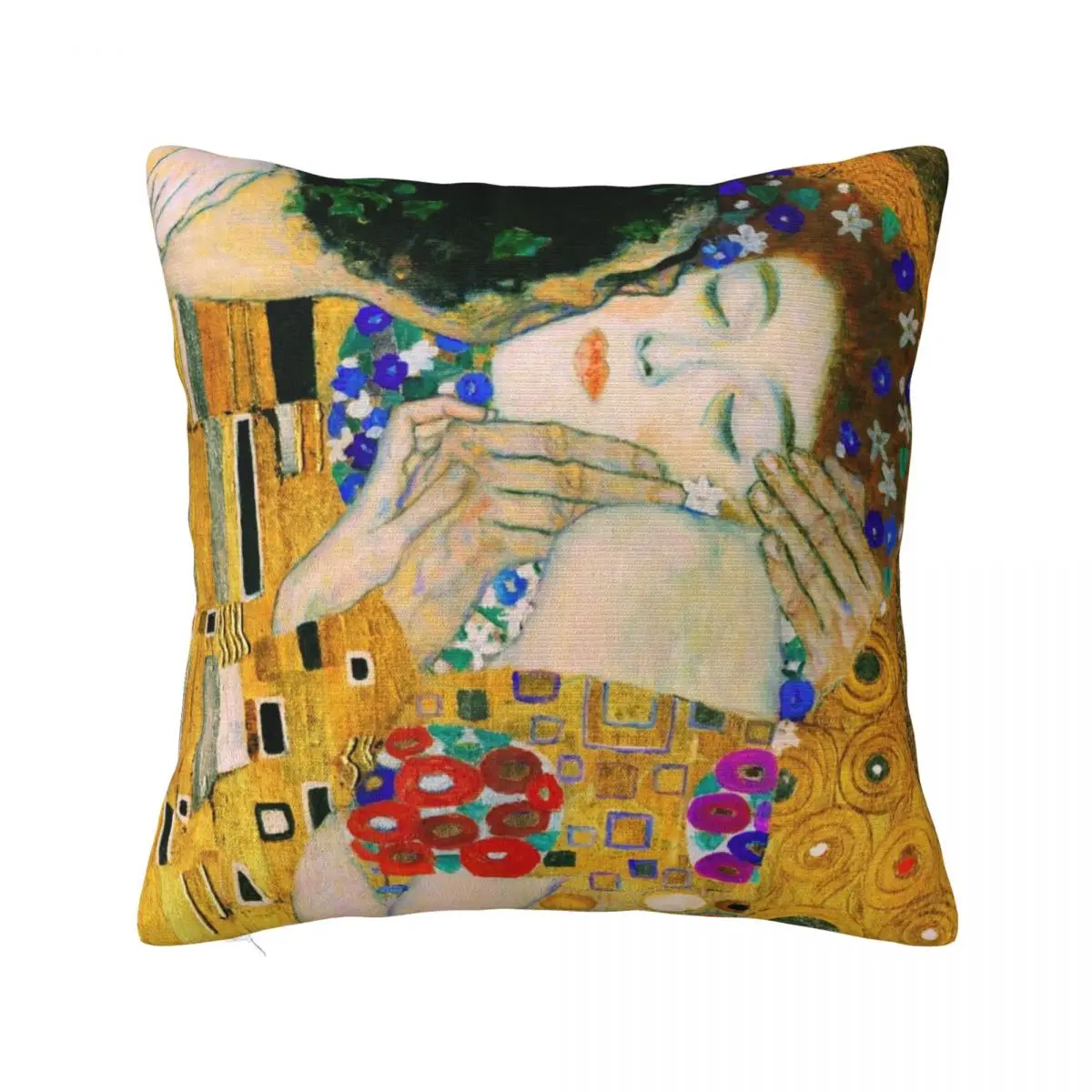 

The Kiss by Gustav Klimt Throw Pillow Bed pillowcases Pillows Aesthetic Cushion Cover For Sofa