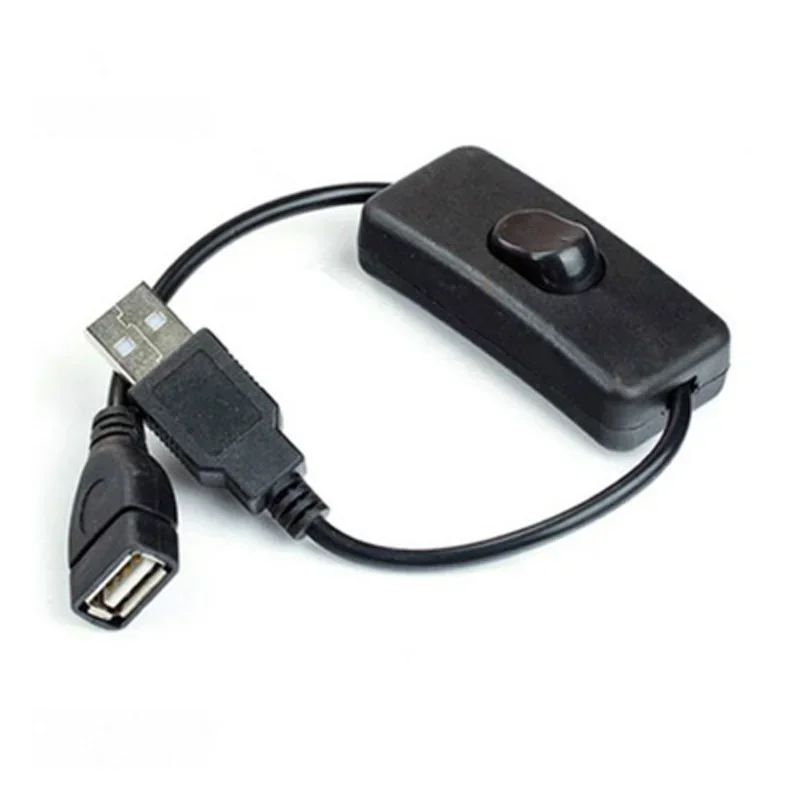 USB Switch Extension Cable Support Data Transmit and Power Supply with On/Off Power Switch for LED Strips, USB Devices