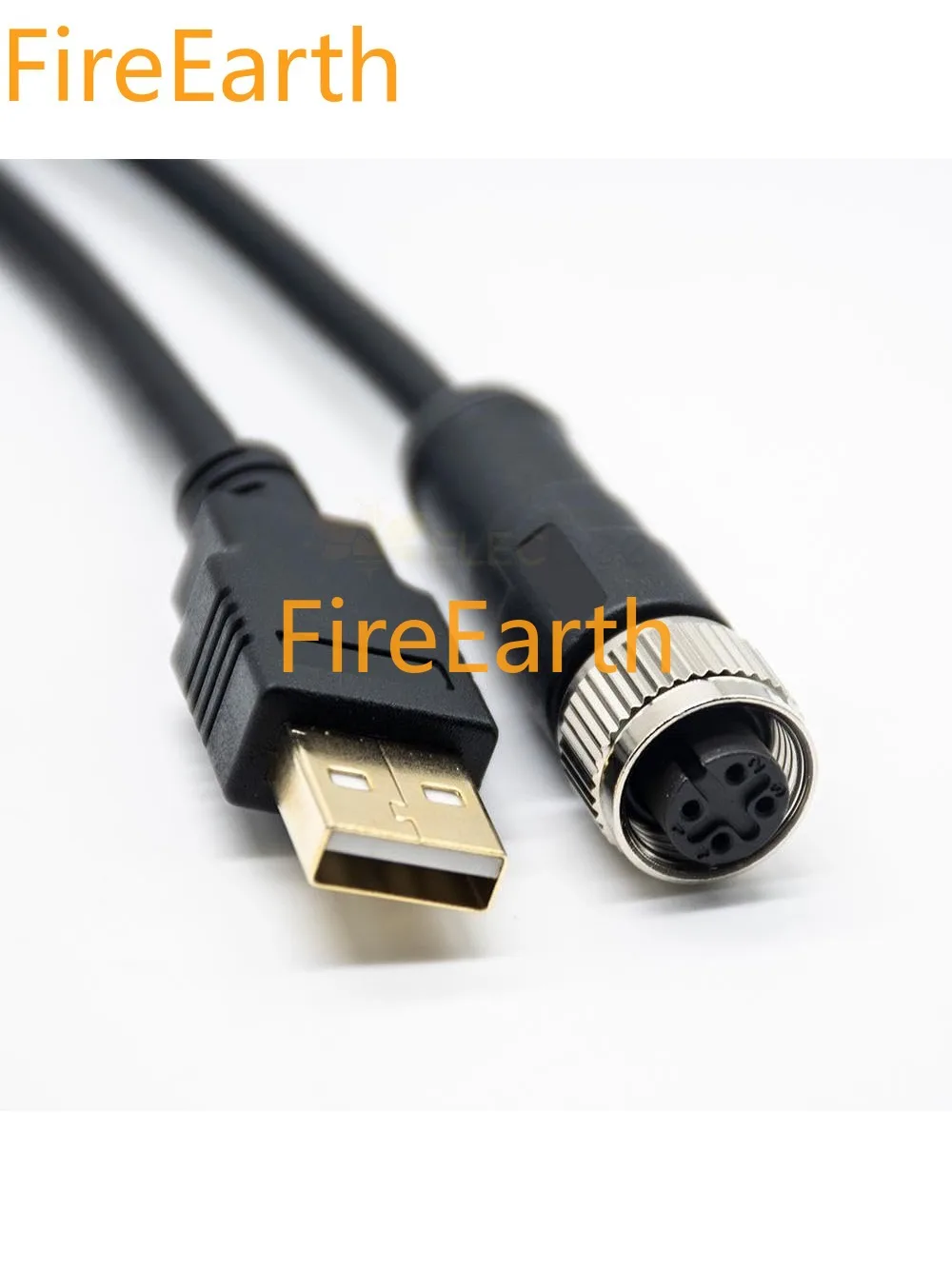 M12 4 Pin A Code Female to USB 2.0 A Male Connection Cable M12 to USB Assembly AWG26 Cable 3 Meter