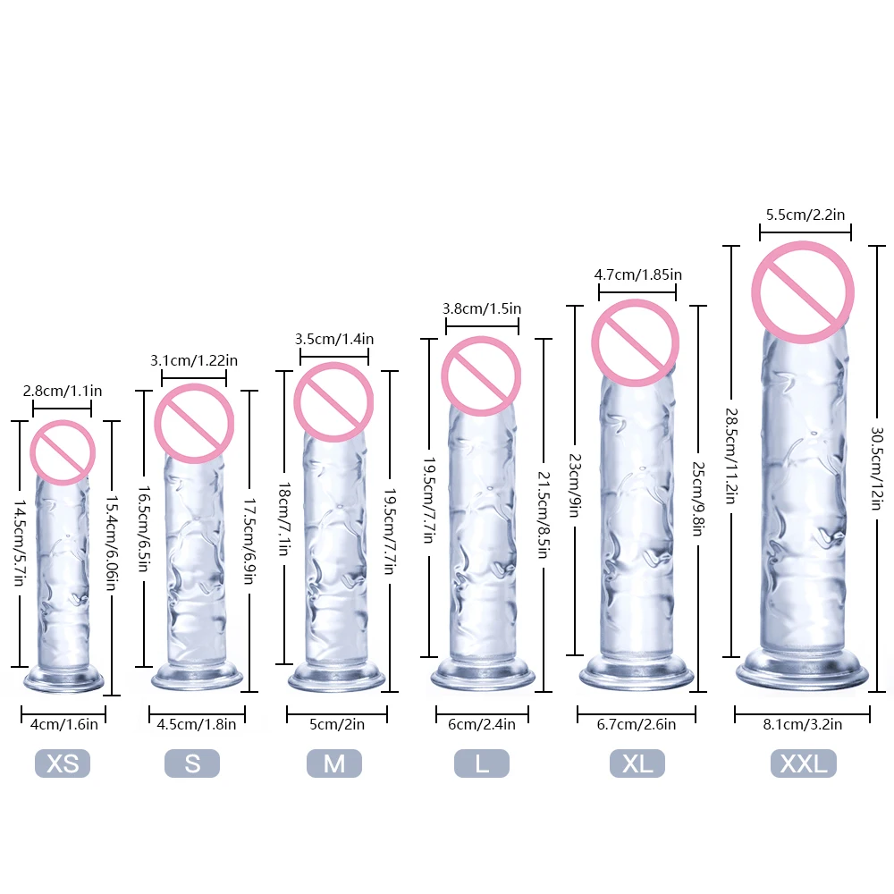 Przezroczysta przyssawka TPE Jelly Dildo Penis, kobiecy masturbator analny i pochwy łechtaczki, zabawki erotyczne dla dorosłych, zabawki erotyczne dla pań