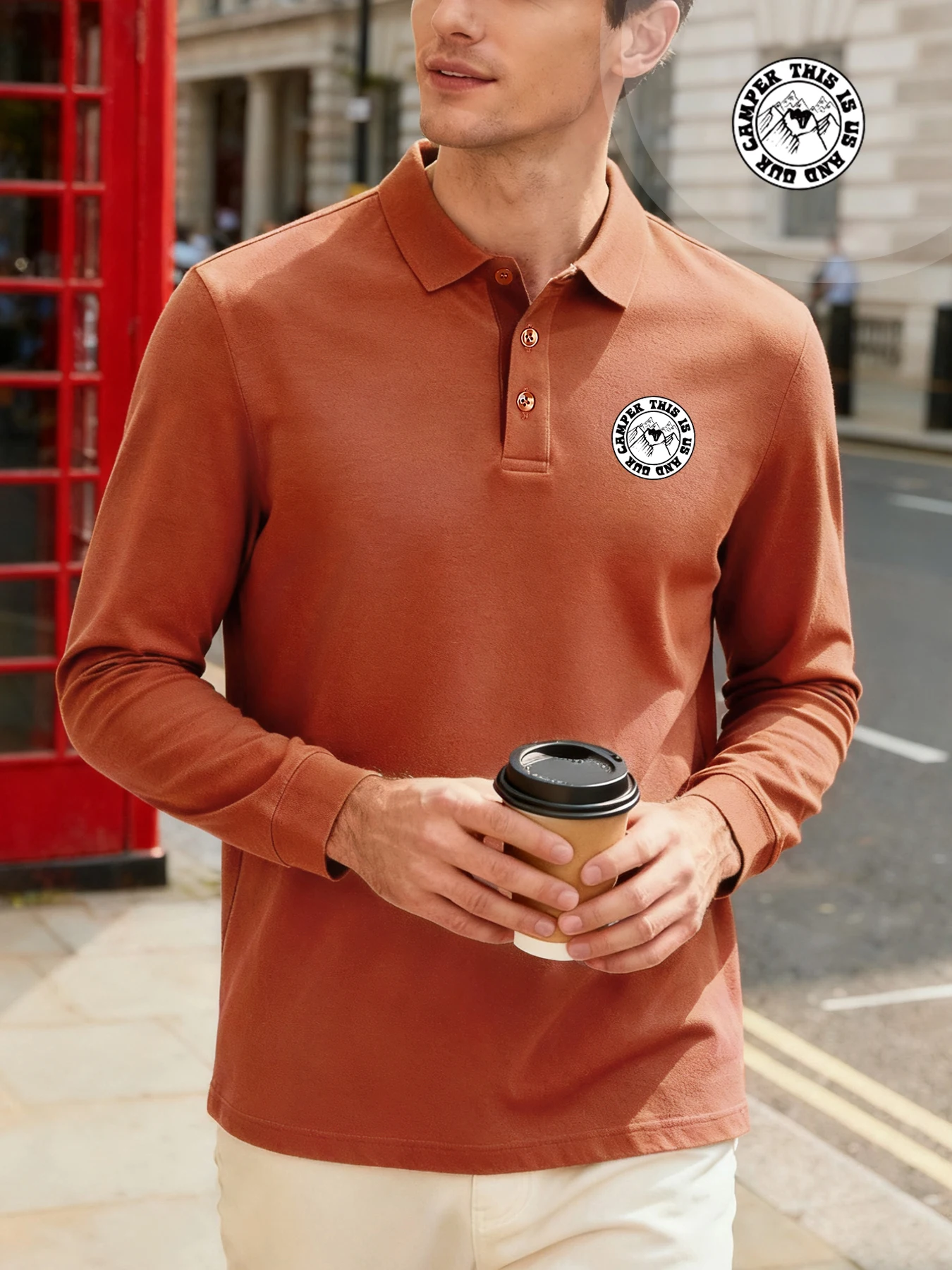 Camper Logo Stampe Uomo Revers Polo Autunno Camicie morbide alla moda Abbigliamento sportivo casual All-Match Unisex Casual Manica lunga