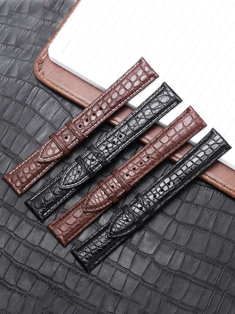 Alligator Leather Watch Strap Is for Longines Tissot Omega Jaeger-LeCoultre Double-sided Leather Bracelet for Men and Women