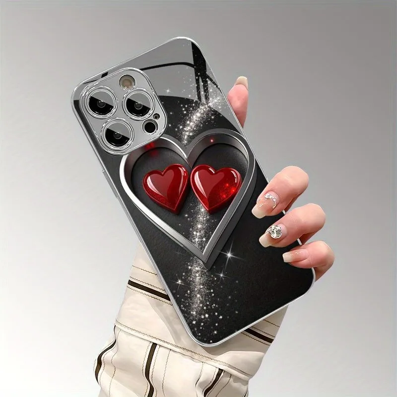 

Cute Love Heart Print Glass Phone Case For vivo V50 V40 Y29 V30E Y28 V30 V40E Y78 V29E Y78 Y36 Y35 V27E V29 Pro Plus Lite 4G 5G