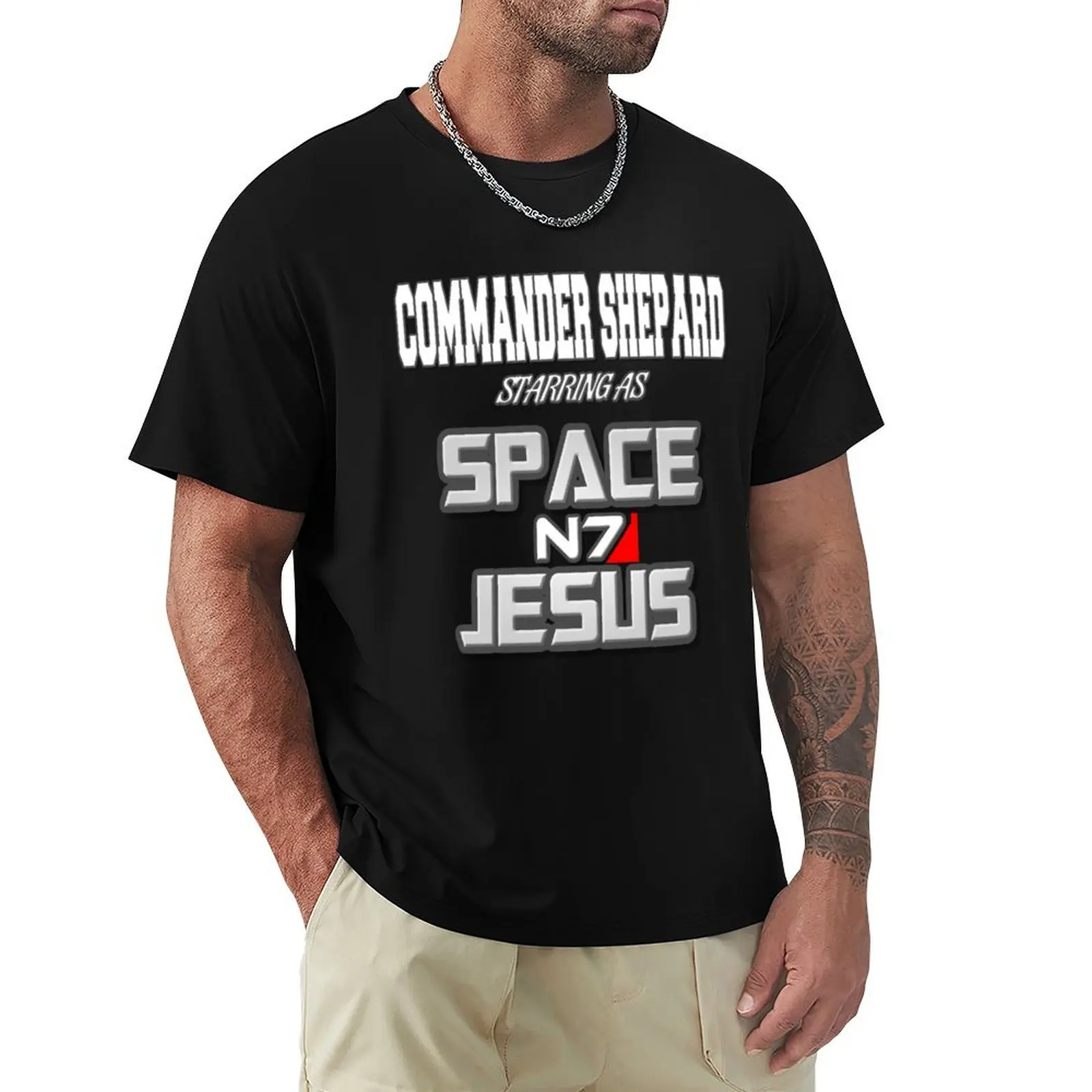 Commander Shepard is Space Jesus T-shirt animal prinfor boys boys whites oversized t shirt men