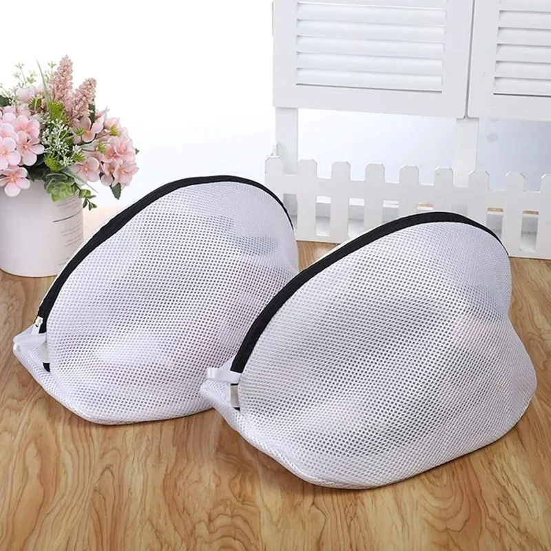 2PCS Mesh Laundry Bag Washing Machine Shoes Bag with Zips Travel Shoe Storage Bags Protective Clothes Storage Box Organizer Bags