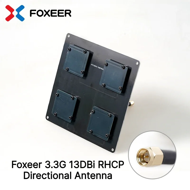 FOXEER 3.3G 13dBi RHCP Patch Directional Antenna SMA for FPV Ground VRX Long Range Quadcopter Fixed Wing Drone Parts