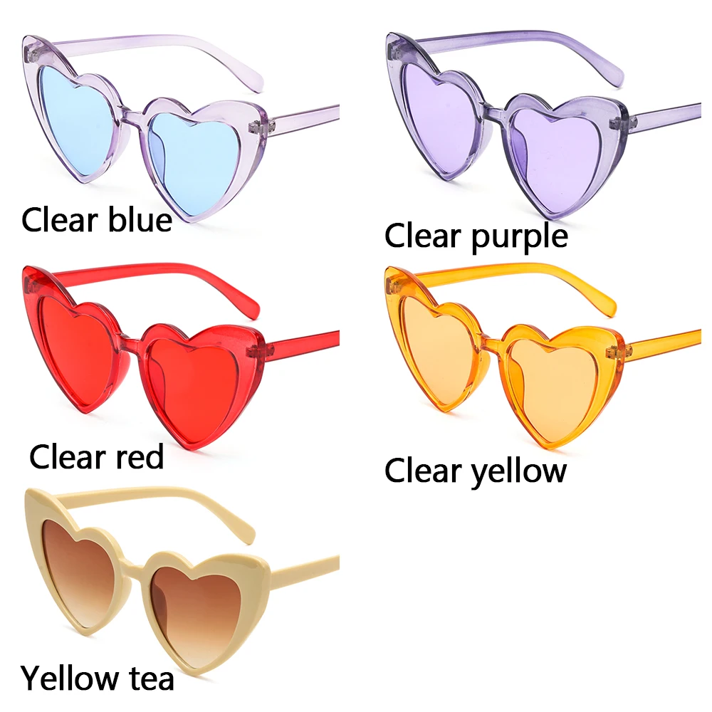 Women Fashion Heart-Shaped Sunglasses 2022 New Fashion UV400 Protection Sweet Sun Glasses Sexy Cat Eye Eyewear Clout Goggle