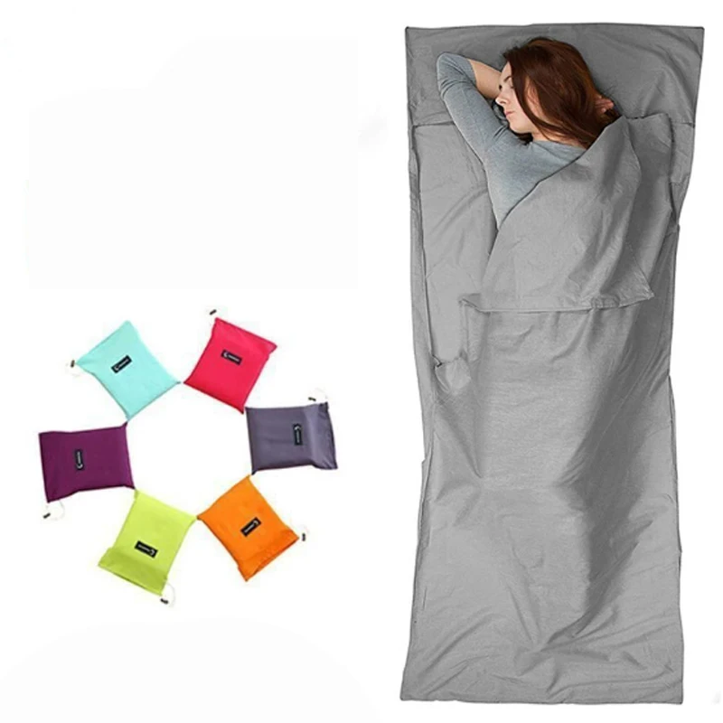 

Lightweight Sleep Sack Portable Adult Sleeping Bag with Pocket Travel Hotel and Camping Sleeping Bag Liner