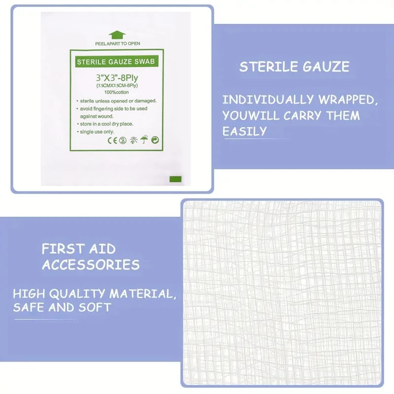 7.5*7.5cm 8 Layers 10/50pcs First Aid High-quality Individually Wrapped Gauze