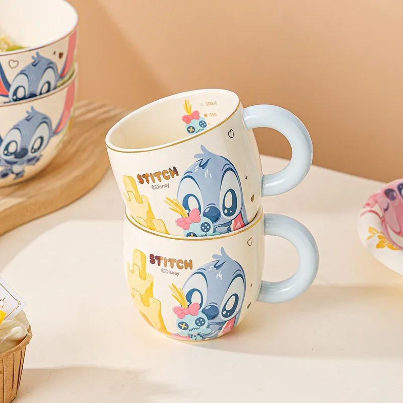 Cute Winnie The Pooh Ceramic Mug Lotso Home Office Coffee Cups Cartoon Stitch High-quality Couple Water Cup Breakfast Milk Mugs