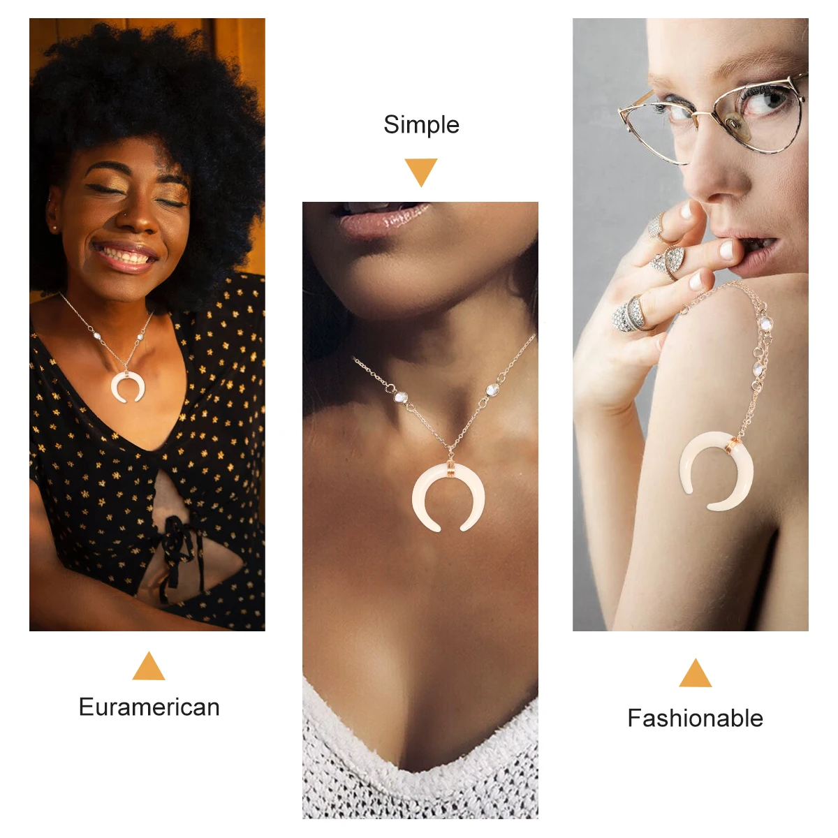 

Necklace Pendant Bohemia Necklace Funny Moon Pendant Funny Necklace Fashionable Necklace Metal Necklace