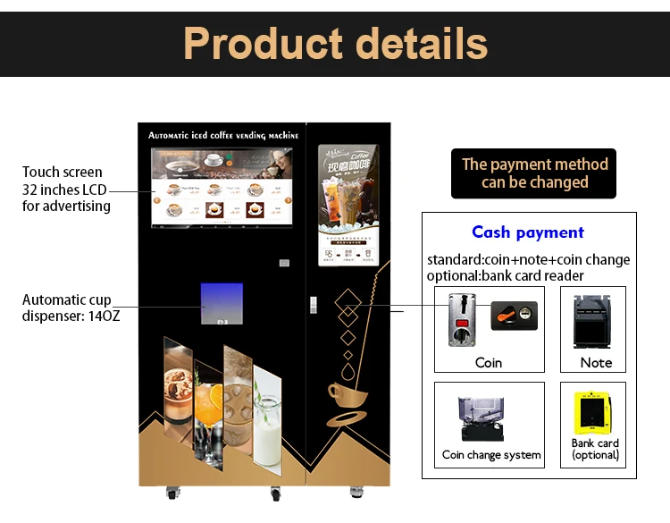 Robot Arm Making Ice Coffee Cafe Vending Machine Robot Coffee Machine Fully Automatic