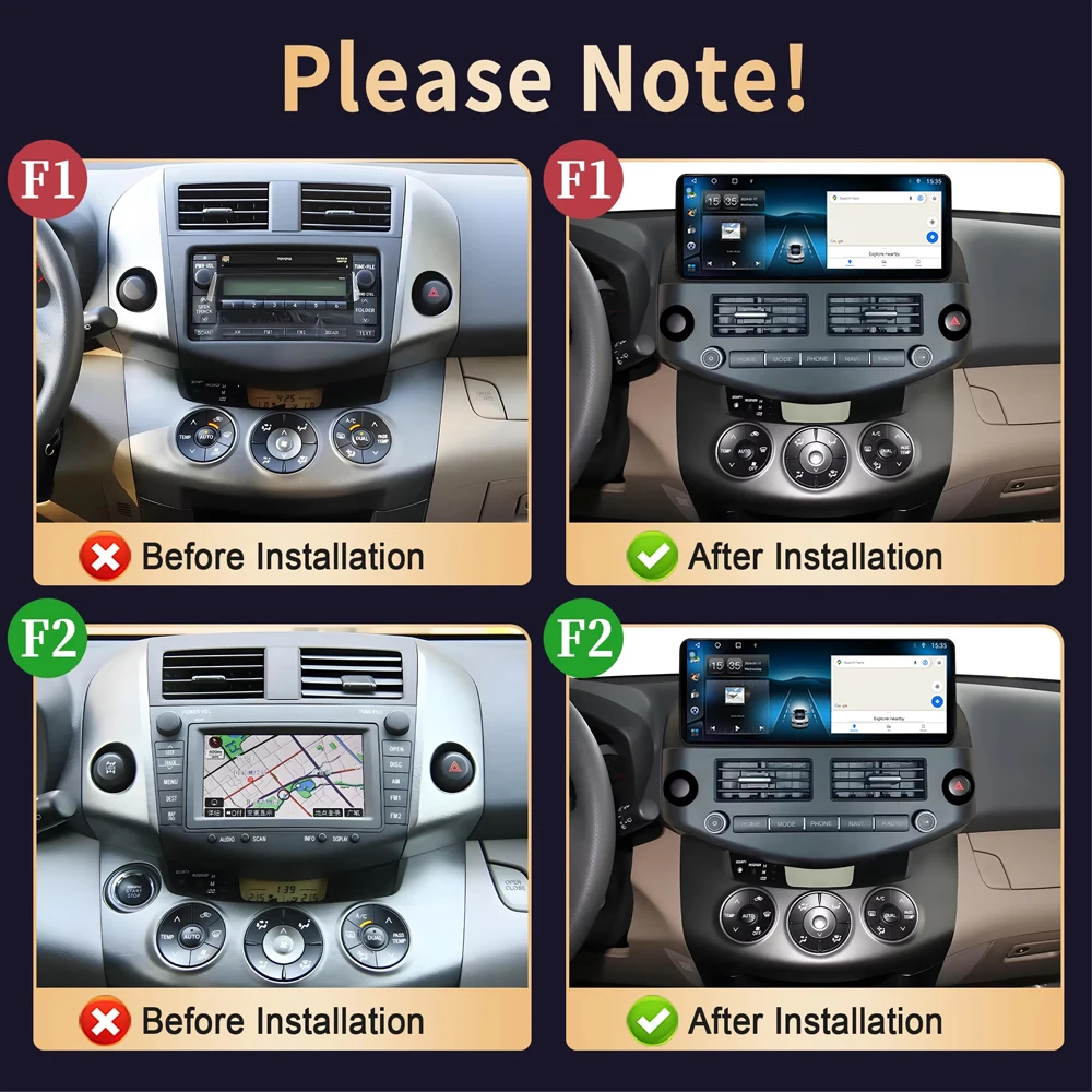 12.3 inch 4G For Toyota RAV4 XA30 2007-2012 Android 16 Car Radio Wireless Bluetooth Carplay Multimedia Head Unit Touch Screen
