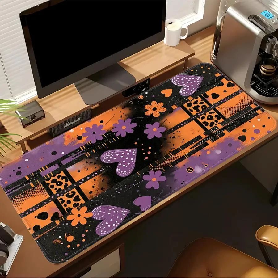 Floral Hearts Leopard Mouse Pad Desk accessories Game Console Pad office Pad Keyboard Mouse Pad Computer Laptop Pad Anti slip