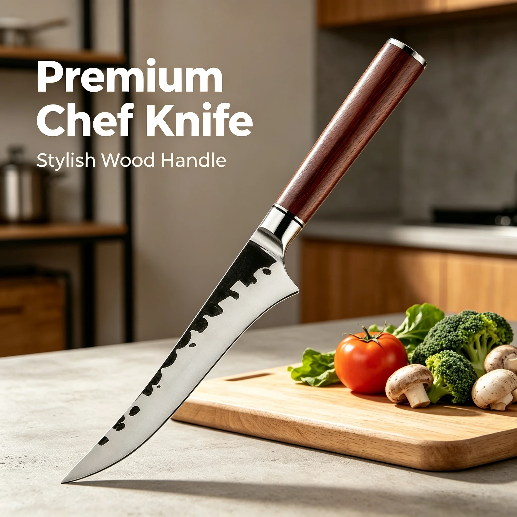 2026 New Model Bone-Removing Knife with Wooden Handle - Japanese Kitchen Knife with High Hardness - Suitable for Cutting Fishes