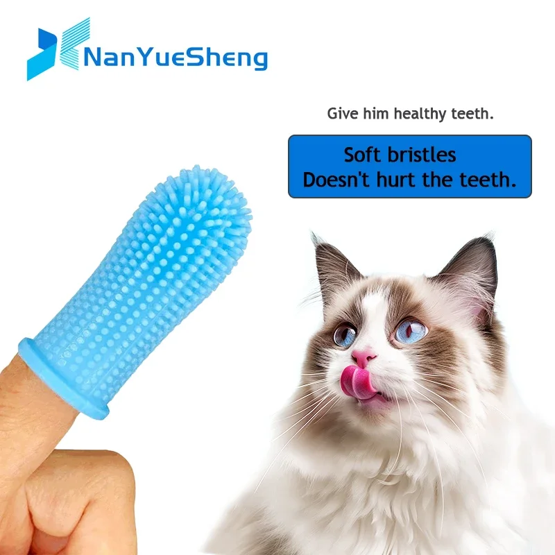 Dog Super Soft Pet Finger Toothbrush Teeth Cleaning Bad Breath Care Nontoxic Silicone Tooth Brush Tool Dog Cat Cleaning Supplies