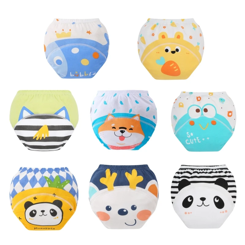 8PC Baby Diapers Panties Baby Potty Training Pants Reusable Washable Cloth Diaper Infant Toddler Nappy Cover Wrap Kid Gift