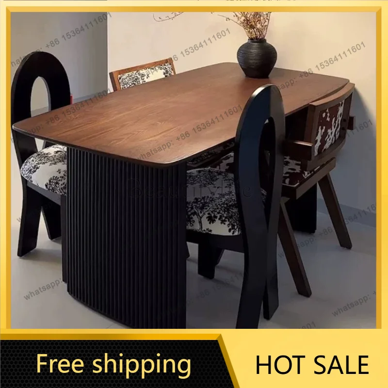 XX. Nordic medieval solid wood dining table retro ash wood dining table