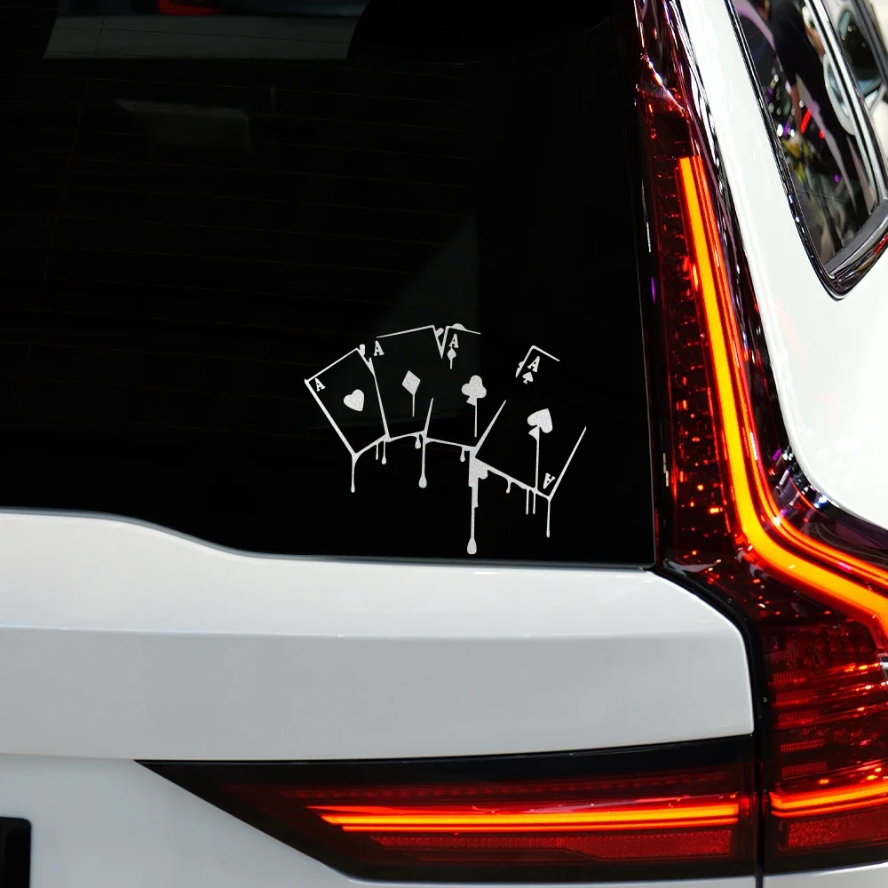 15.6X12.7CM Interesting Casino Poker Games Car Sticker Waterproof Reflective Vinyl Decal Styling Decorative Sticker Accessories