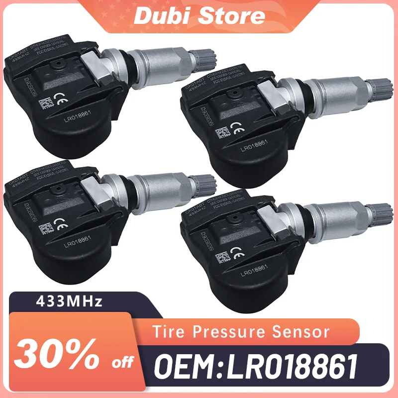 4Pcs TPMS Sensors LR018861 For JAGUAR XK LAND ROVER Range Rover Sport LR2 LR3 LR4 433MHZ Tire Pressure Sensor C2C40725 C2C40725