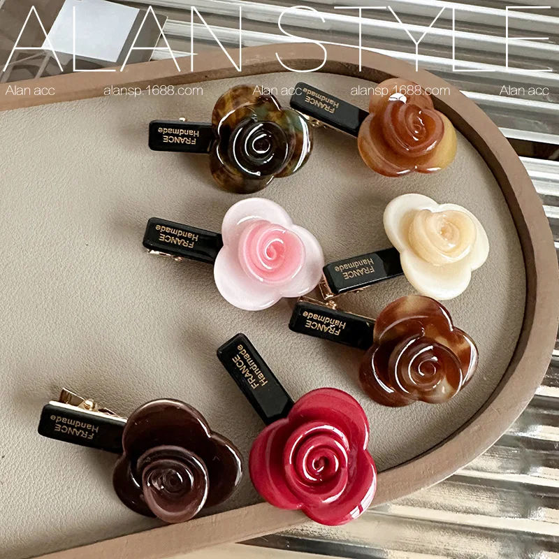 

4.5cm Long Korean Fashion Flower Hair Clips Alligators for Girls and Women Hedawear Hair Accessories French Style