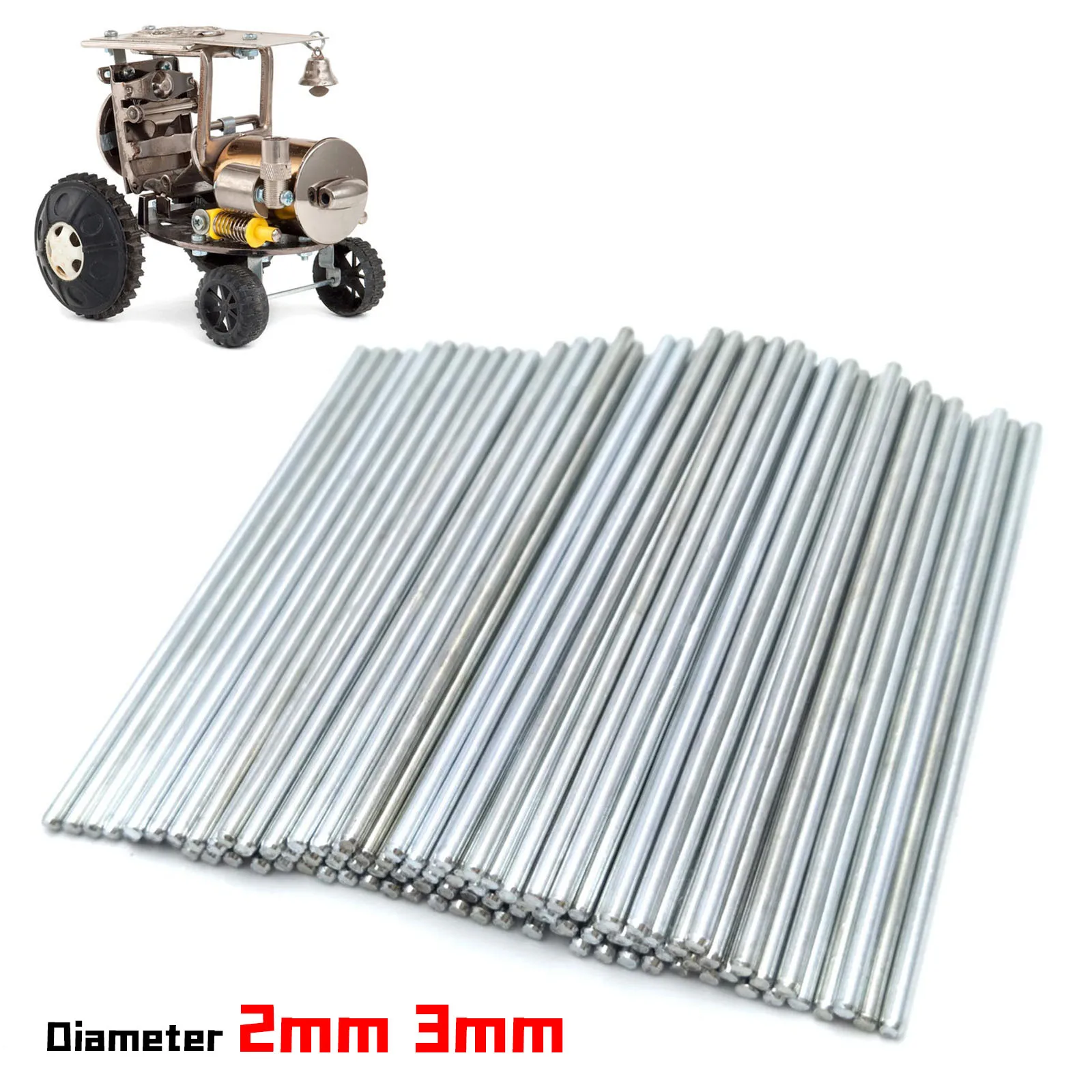 Image of 5 ~ 30 Stück Durchmesser 2 mm 3 mm Eisen Spielzeugwelle Rundstangenachsen für DIY Spielzeug RC Auto Boot Hubschrauber Modell Verschiedene Längen 10 mm bis 150 mm