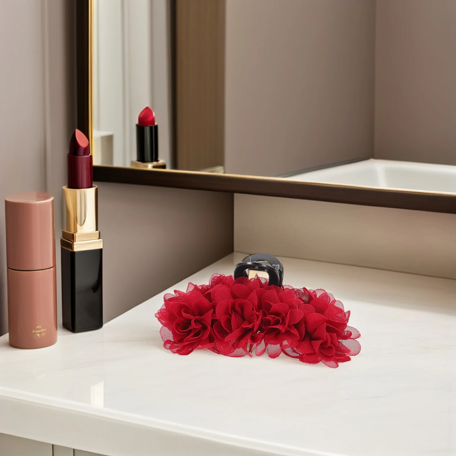 

4Pcs Rose Hair Claw Clips Floral Hair Accessories for Women Versatile Updo Half Up Hairstyles Daily Use Rose Claw Clip