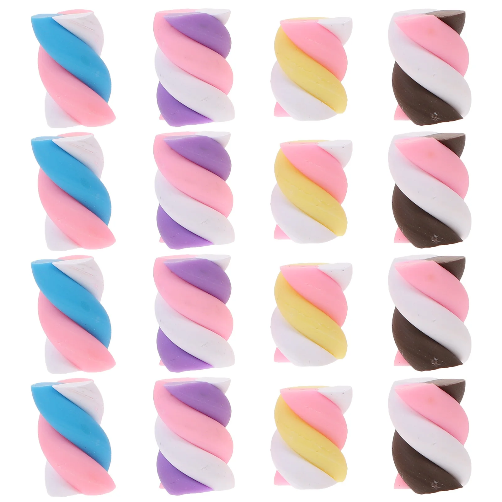 

60 pcs Pottery Accessories For Stationery Box Decoration Diy Craft Material Cotton Candy Shape Colorful Durable Kids Party Home