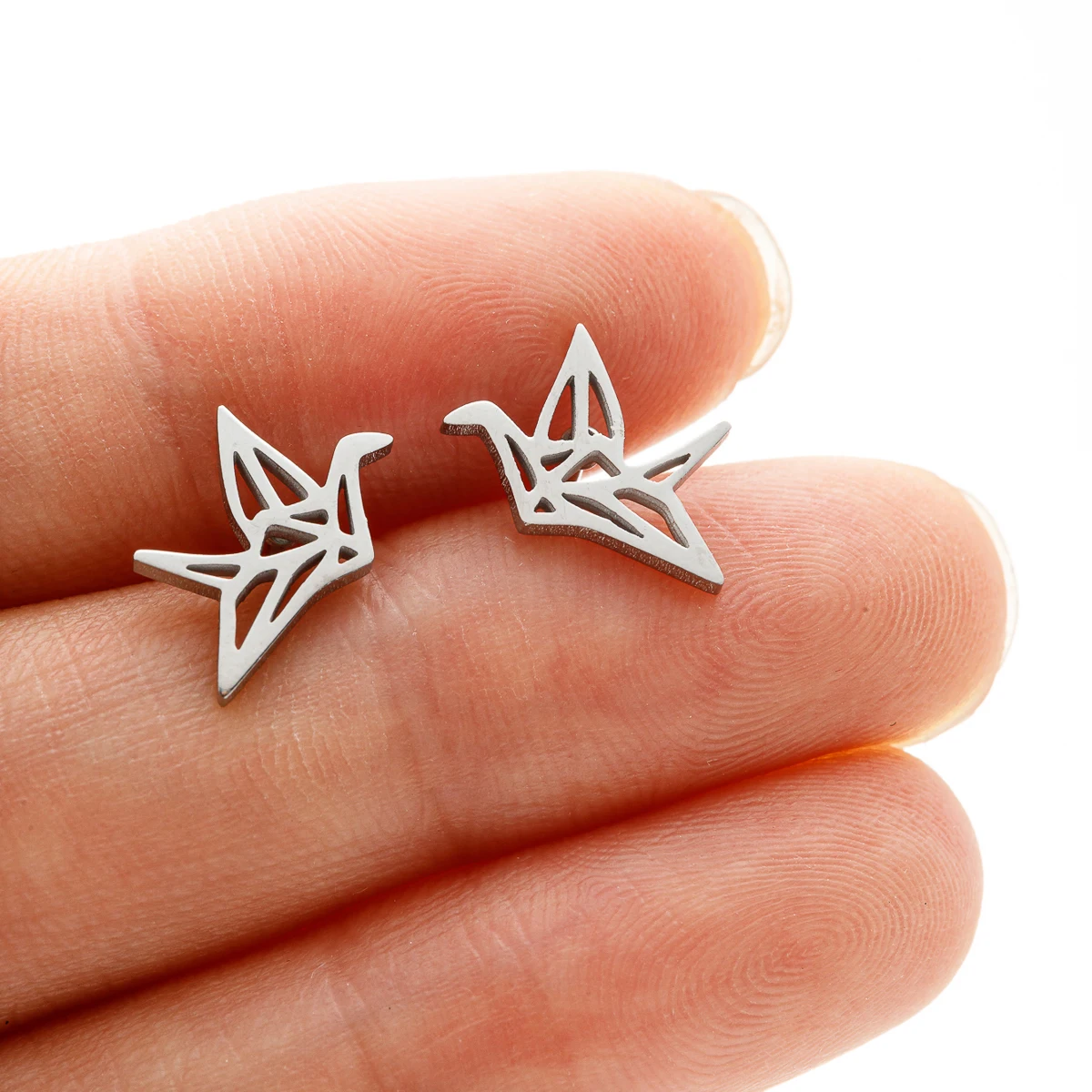 1 Pair Fashion Earrings Lovely Wild Origami Crane Stud Earrings for Women Fancy Pendientes Birds Earrings Wedding Earrings