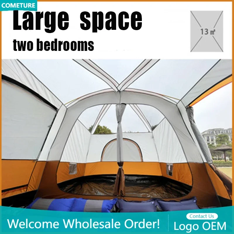 

6 - 10 People Family Tour Hiking Picnic Rain-proof Mosquito-proof Wind-proof Camping Tent Outdoor 2 Rooms tent