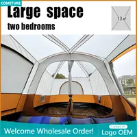 6 - 10 People Family Tour Hiking Picnic Rain-proof Mosquito-proof Wind-proof Camping Tent Outdoor  2 Rooms tent