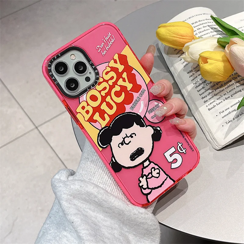 Cartoon Snoopy Kawaii Cute Shatterproof All-Inclusive Mobile Phone Case Anime Plush Dolls Couple Toys for Girls Birthday Gift