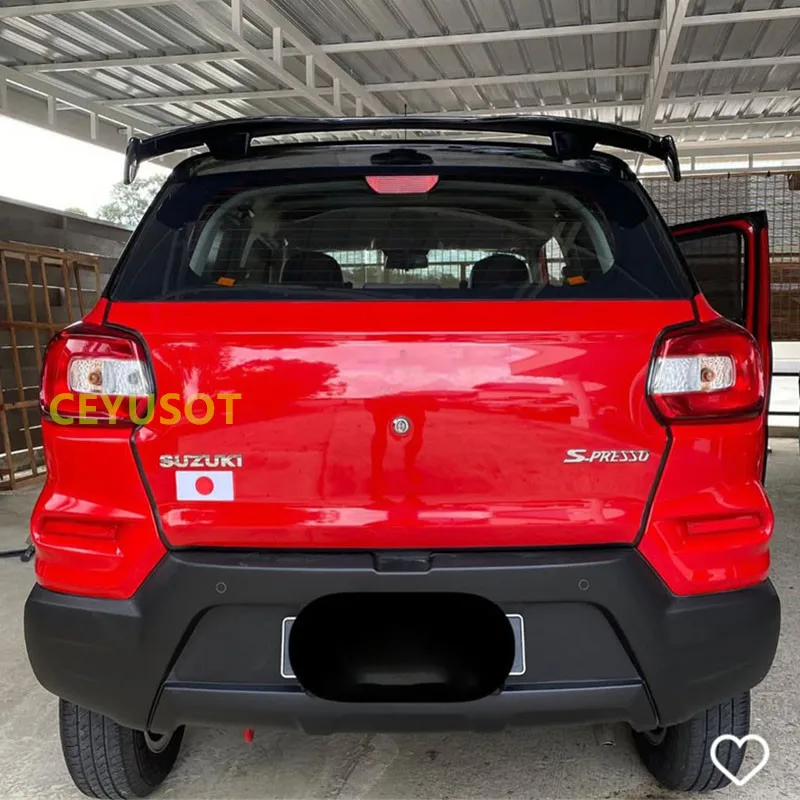 لسوزوكي S-Presso SUV 2019-2025 سقف خلفي سبويلر الجناح ABS البلاستيك جذع الذيل الشفاه طقم الجسم الملحقات