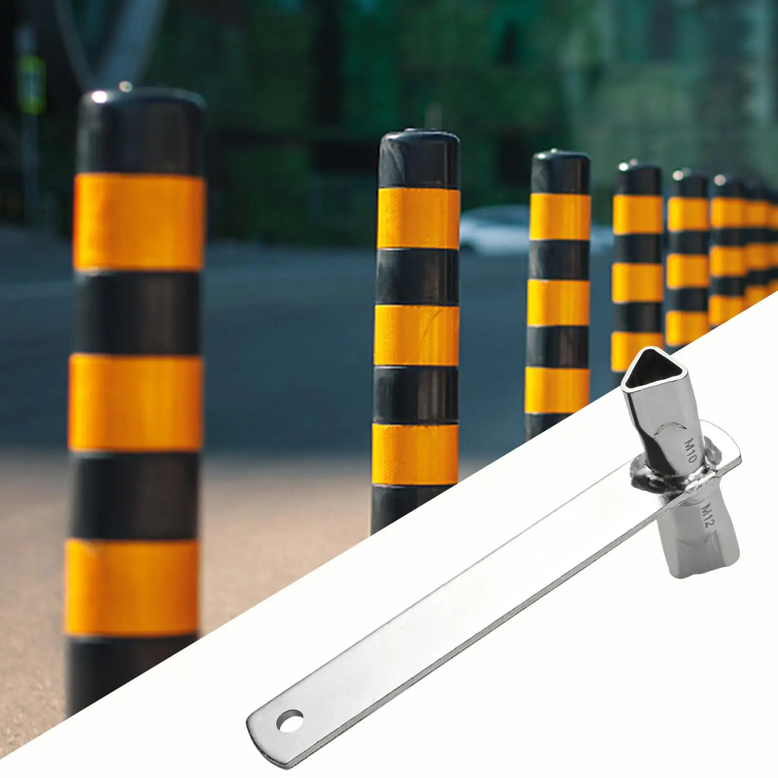 Triangular Wrench 2-in-1 Portable Compact Spanner Tool Triangular Key For Barrier Posts For Cabinet Machine Train Elevator